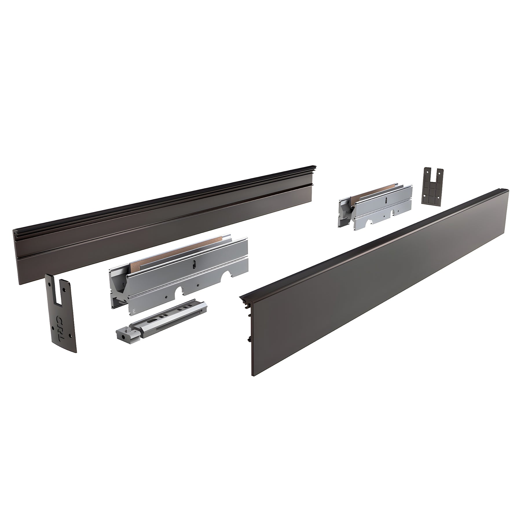 CRL DRX™ 4" Black Bronze Square Door Rail Kit