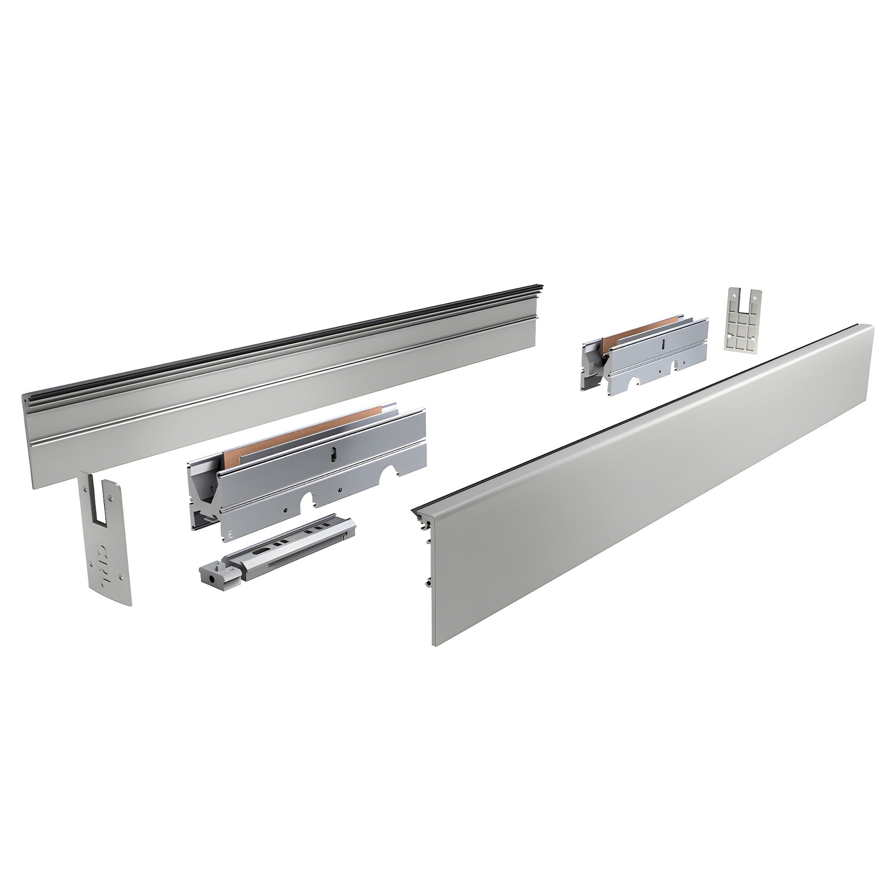 CRL DRX™ 4" Satin Anodized Square Door Rail Kit