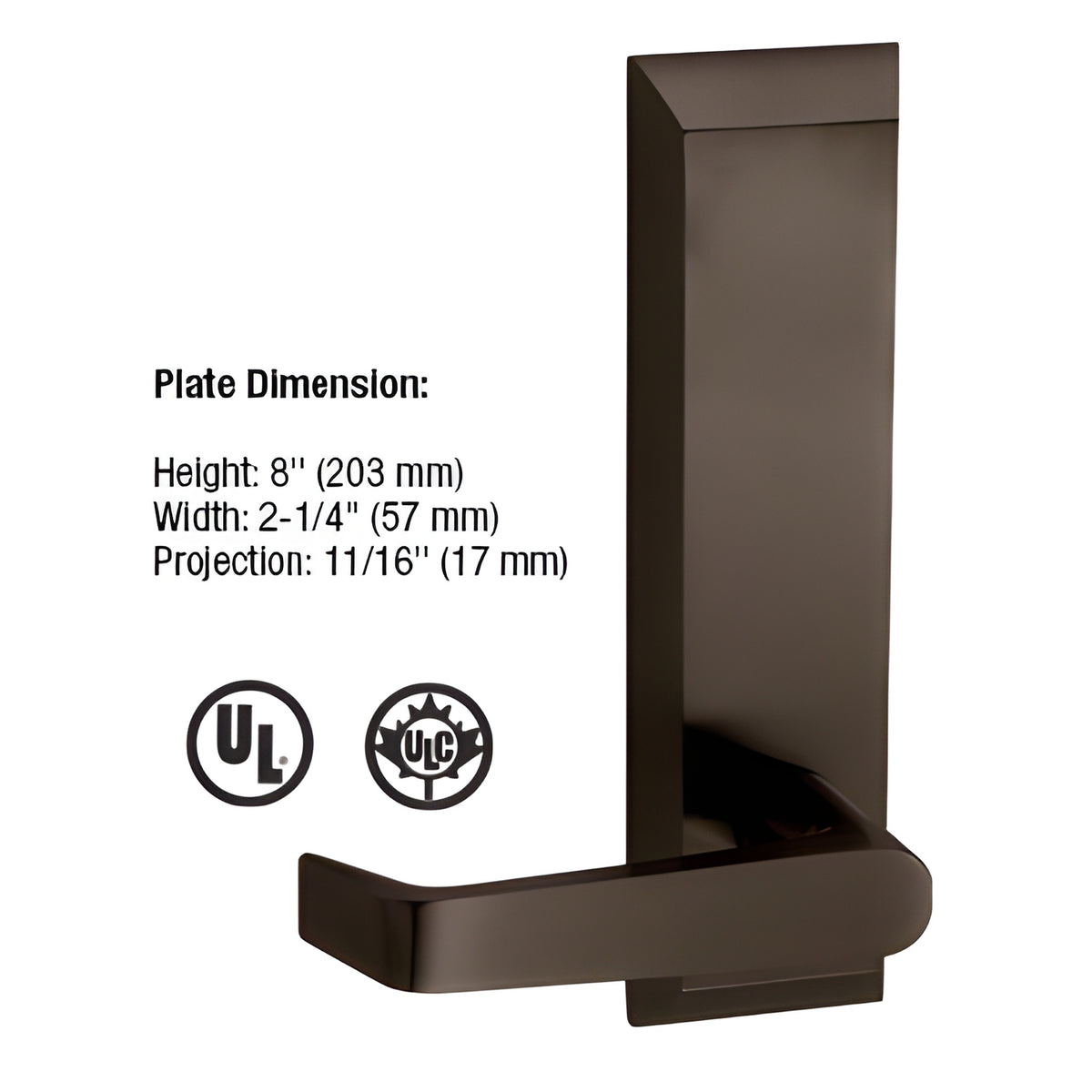 CRL Dark Bronze 1600 Series Lever Trim for 1900 Rim Panic Devices