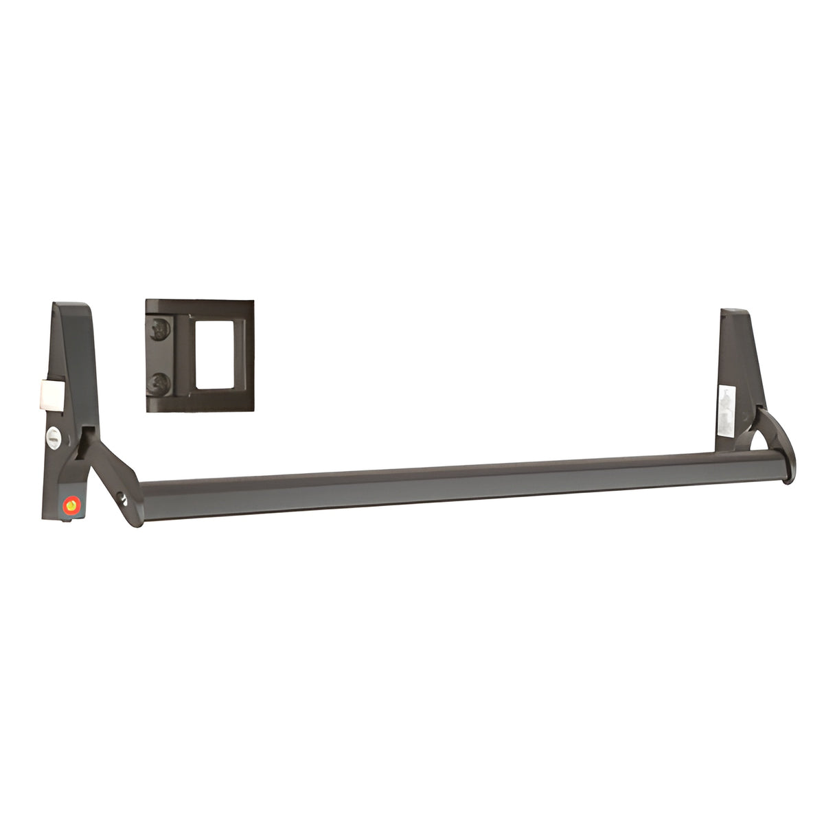 CRL Dark Bronze 48" Jackson® 10 Series Left Hand Reverse Bevel Crossbar Rim Panic Exit Device, 'S' Type Strike