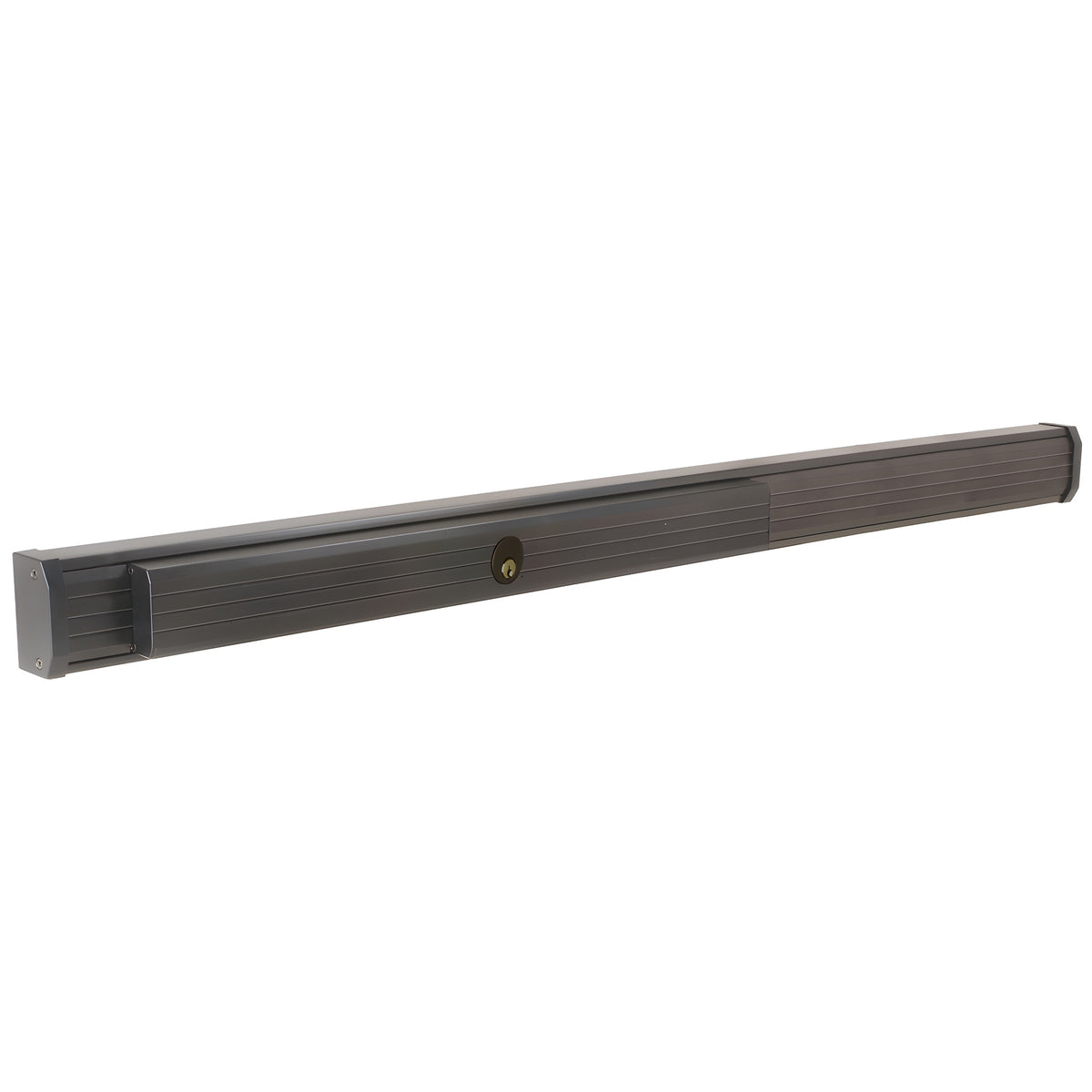 CRL Dark Bronze 48" Jackson® 1285 Push Pad Concealed Vertical Rod Left Hand Reverse Bevel Panic Exit Device with Cylinder Dogging