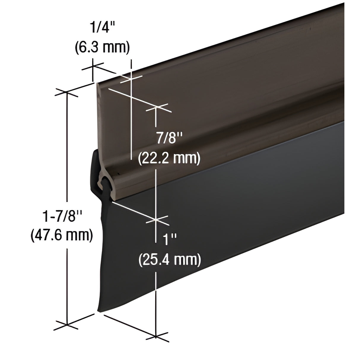 CRL Dark Bronze Anodized with Vinyl Door Sweep for 36" Door