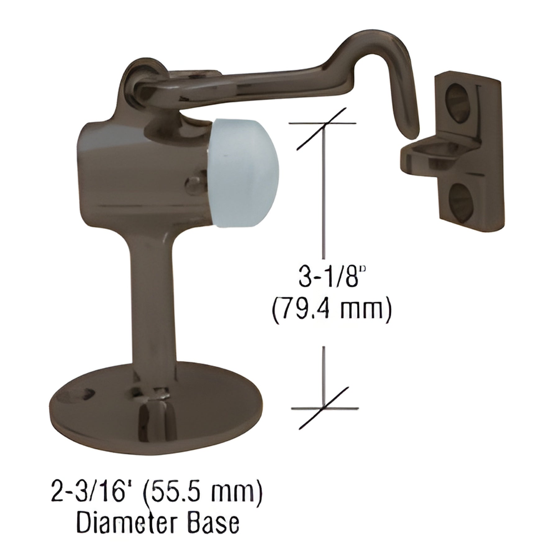 CRL Dark Bronze Floor Mounted Heavy-Duty Door Stop with Hook and Holder
