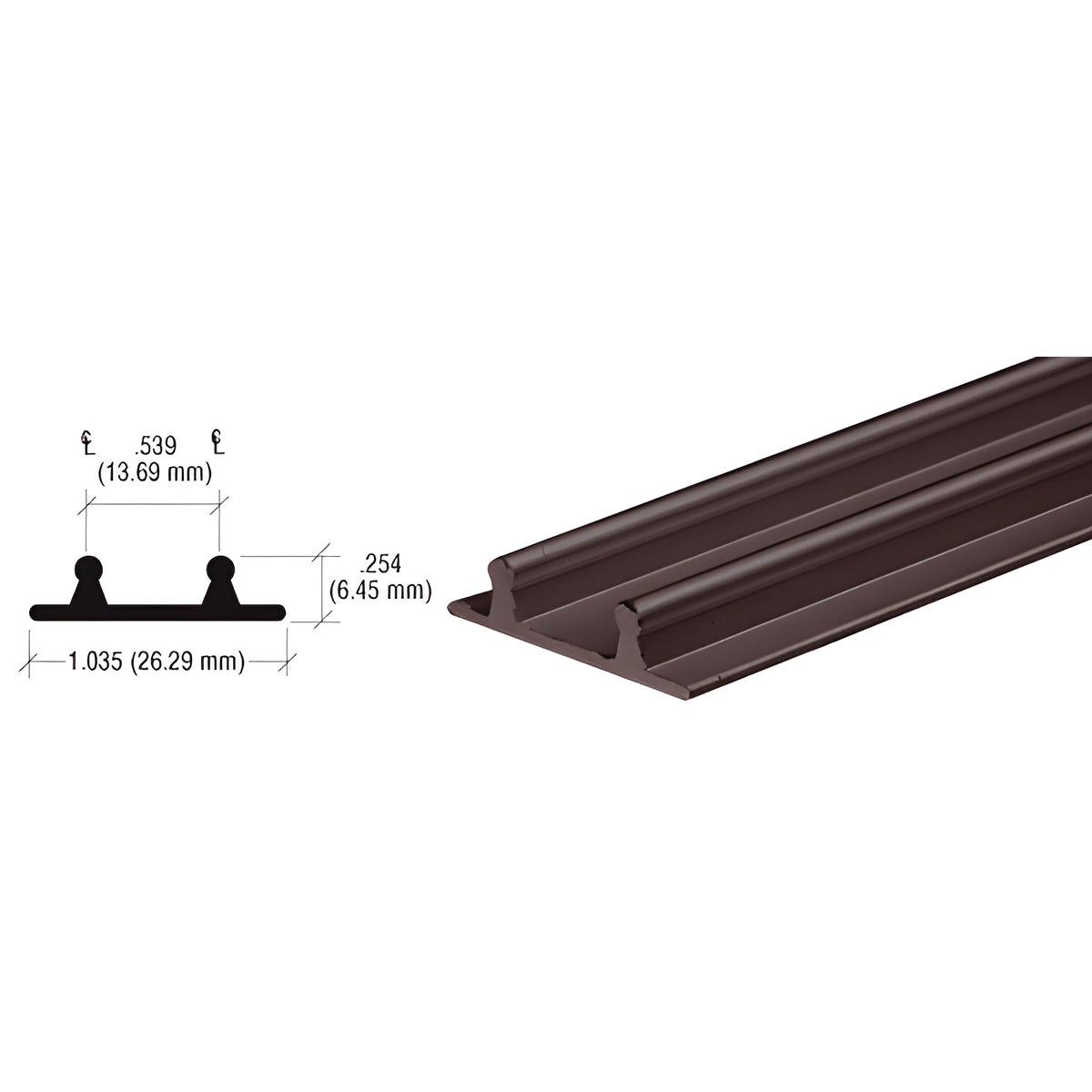 CRL Duranodic Bronze Aluminum Lower Channel for Deep Recess Installations