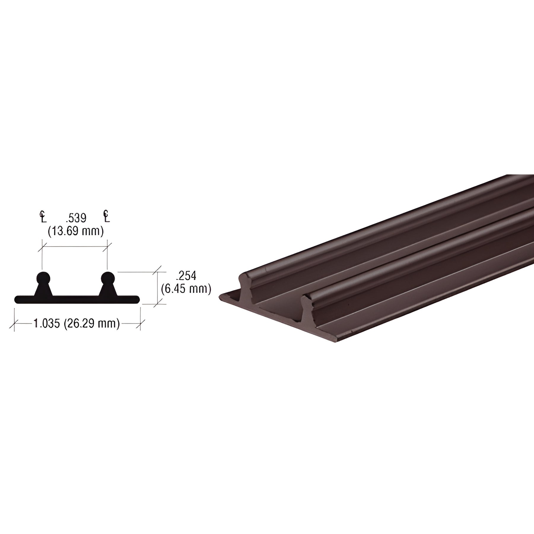 CRL Duranodic Bronze Aluminum Lower Channel for Deep Recess Installations