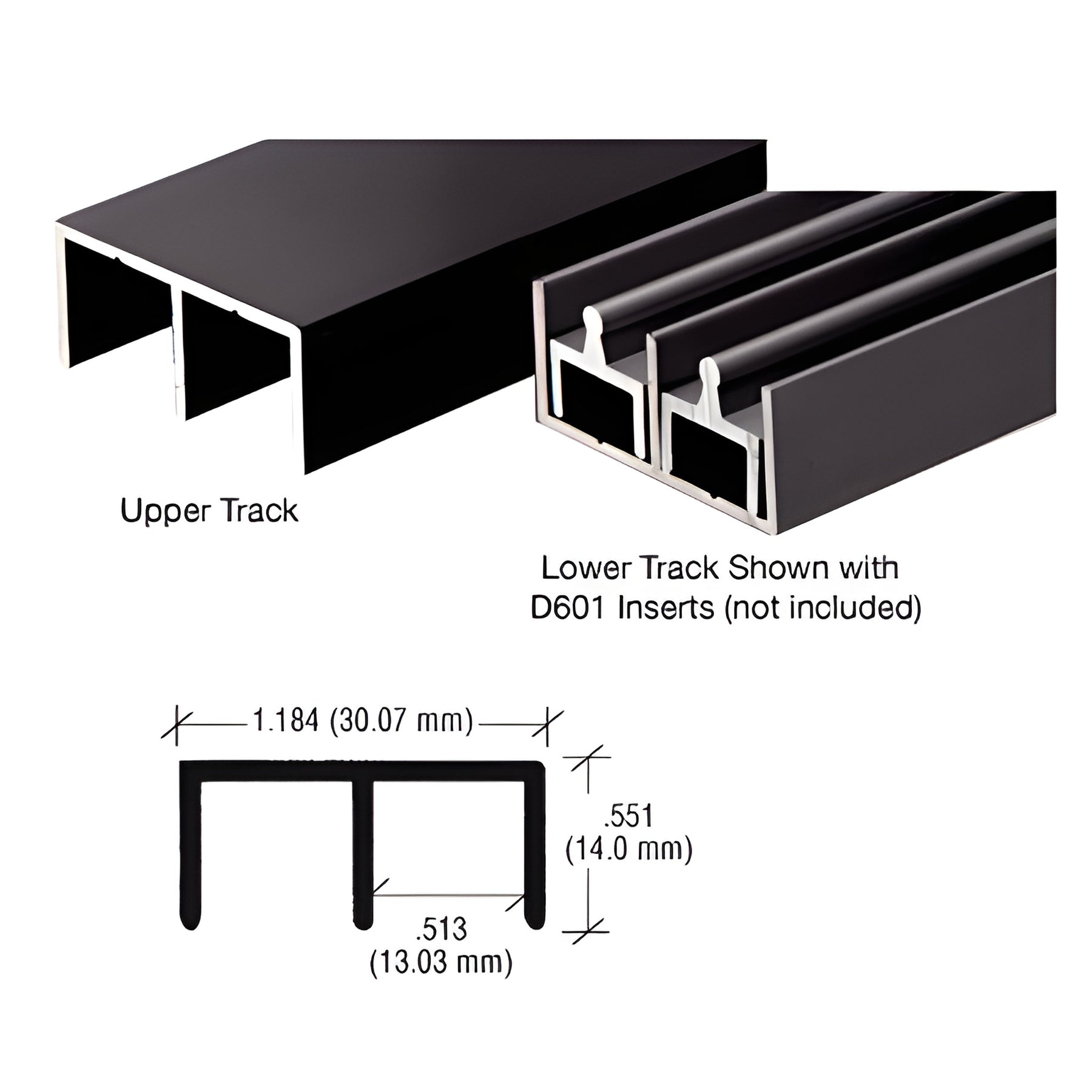CRL Duranodic Bronze "Standard" Aluminum Upper or Lower Channel