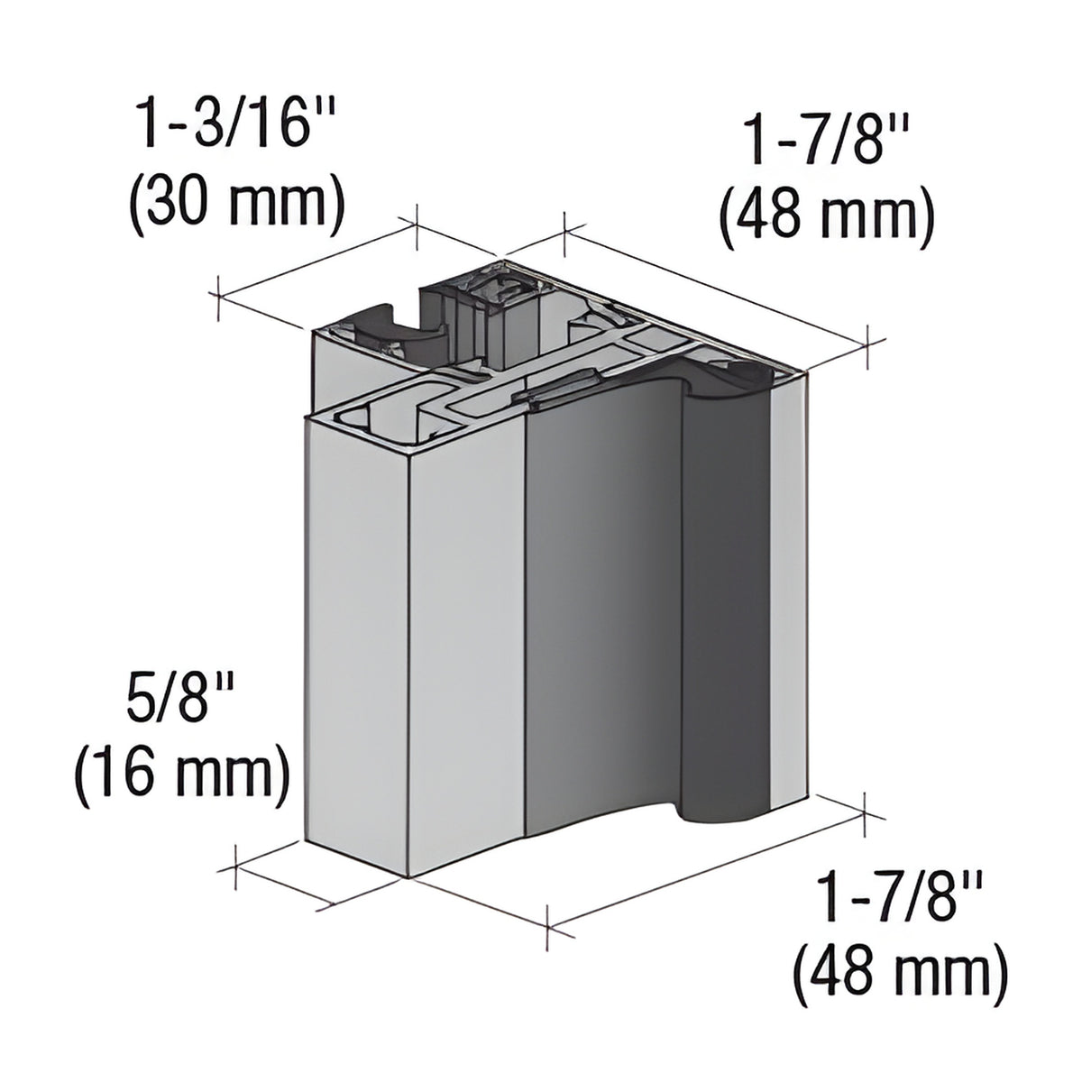 CRL Fallbrook Satin Anodized 3m Door Frame Profile Glass-to-Glass
