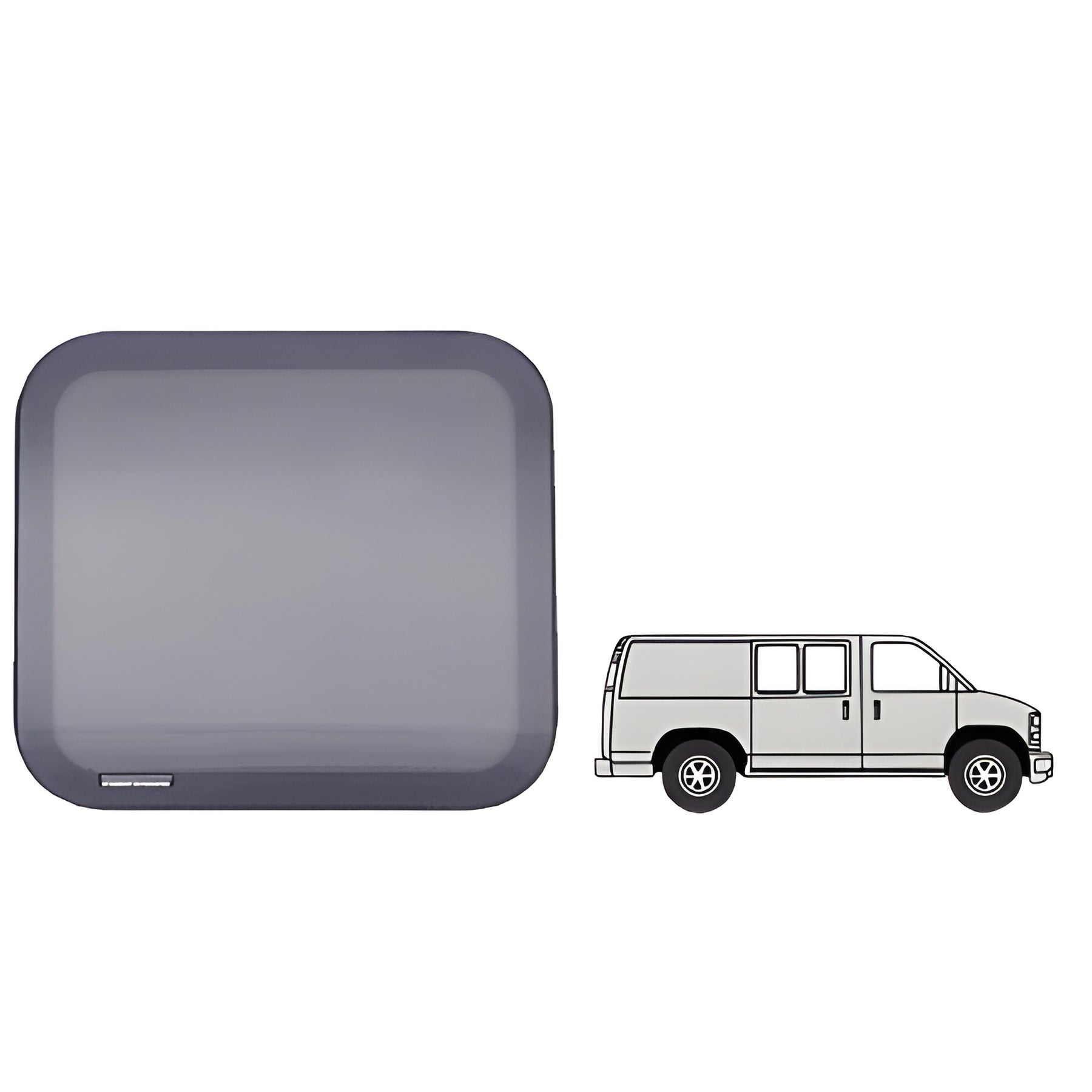 CRL Fixed 'All-Glass' Look 40% Window - Side Hinged and Sliding Door for 1997+ Chevy/GMC Vans 17-11/16" x 22-1/8"
