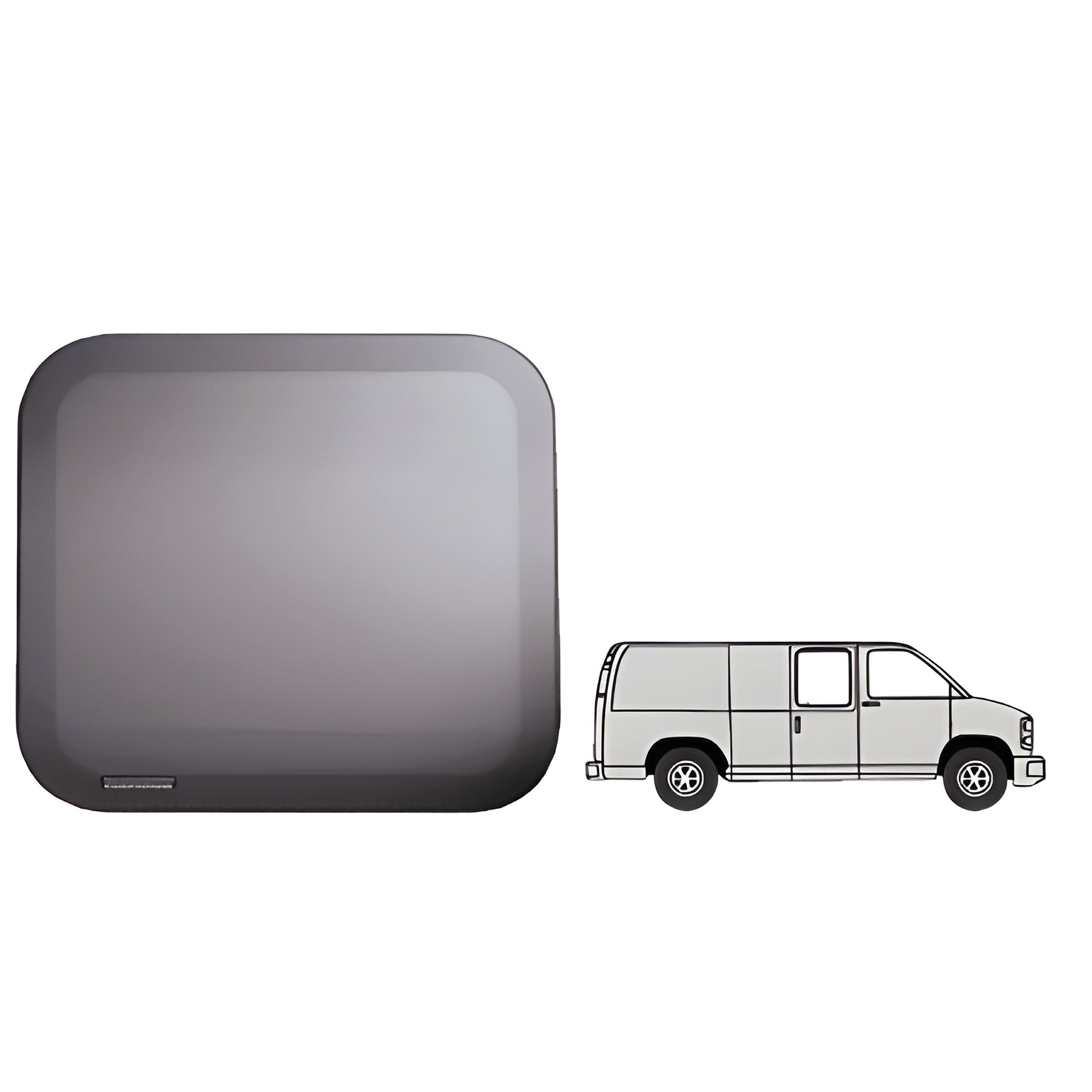 CRL Fixed 'All-Glass' Look 60% Window - Side Hinged Door 1997+ Chevy/GMC Vans 22-1/2" x 22-3/8"