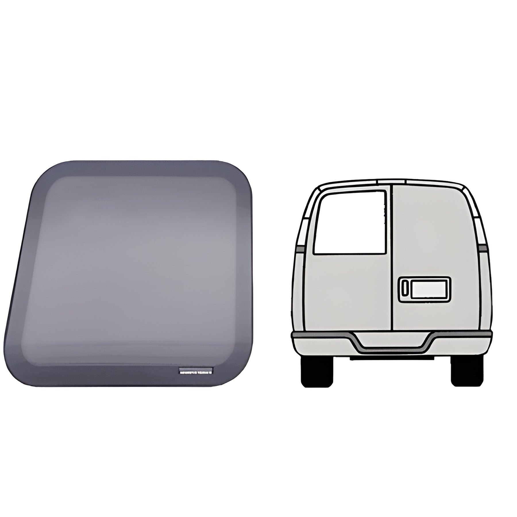 CRL Fixed 'All-Glass' Look Window for Left Rear Door - 1997+ Chevy/GMC Vans 23-5/8" x 20-9/16"
