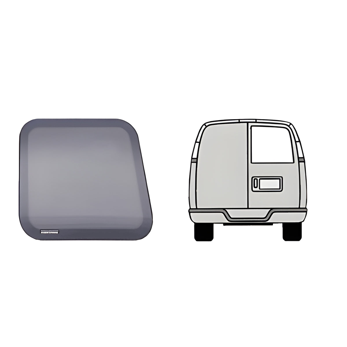 CRL Fixed 'All-Glass' Look Window for Right Rear Door - 1997+ Chevy/GMC Vans 23-5/8" x 20-9/16"