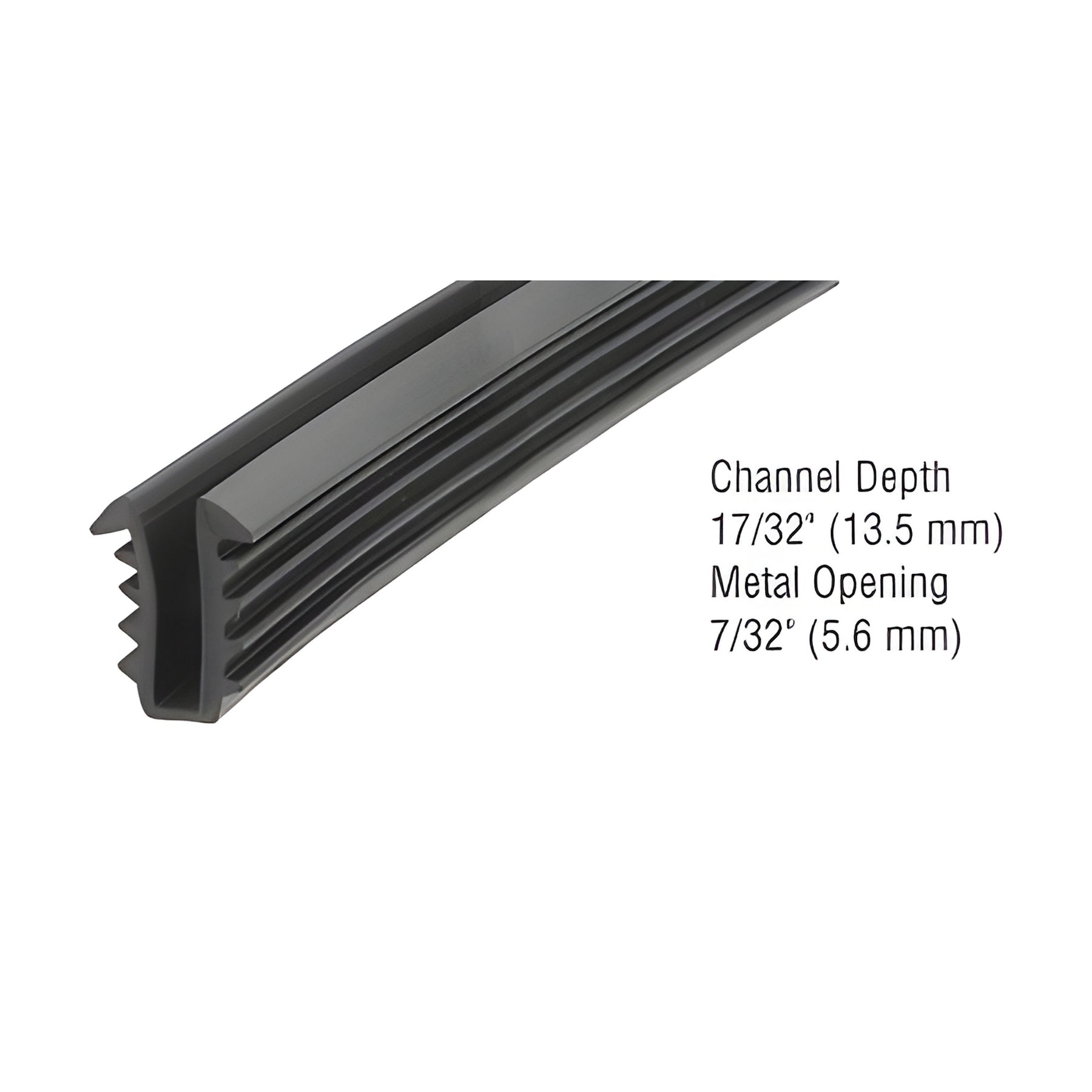 CRL Glazing Vinyl 17/32" Channel Depth 7/32" Metal Opening - 1000' Roll