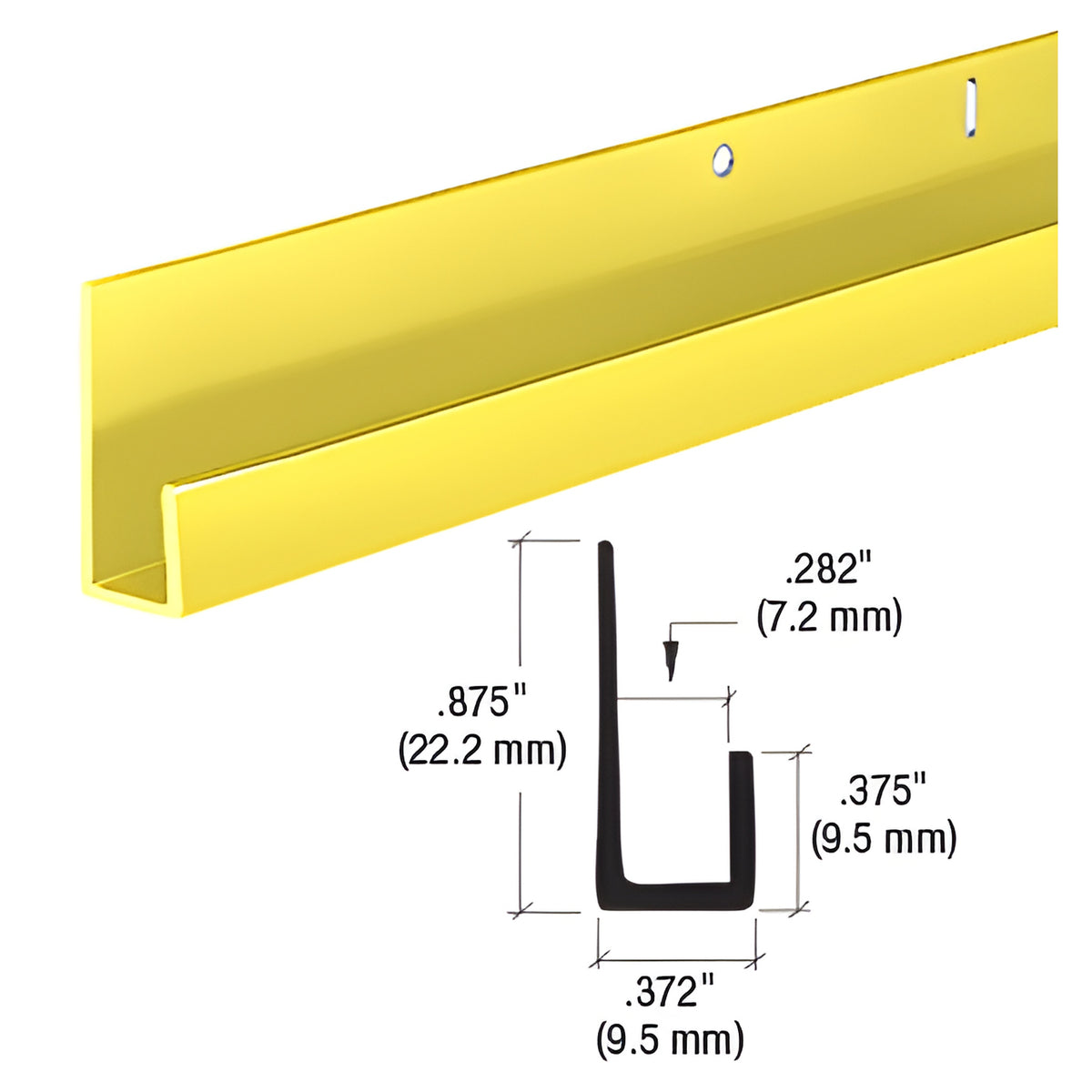CRL Gold Anodized 1/4" Standard Aluminum J-Channel