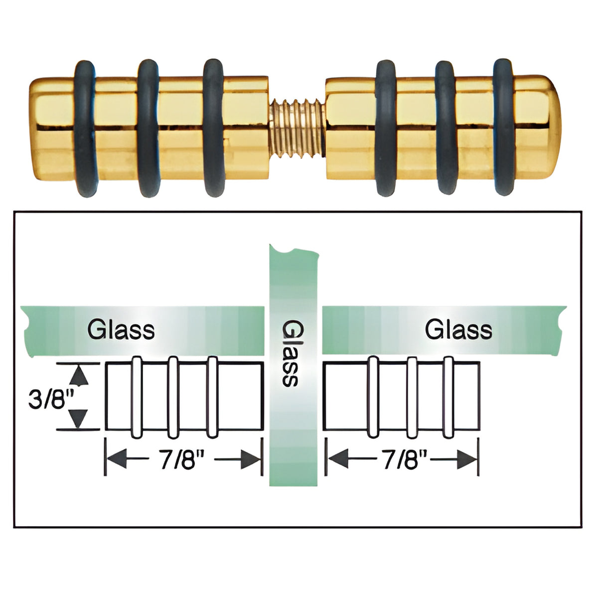 CRL Gold Plated Double Glass Shelf Support