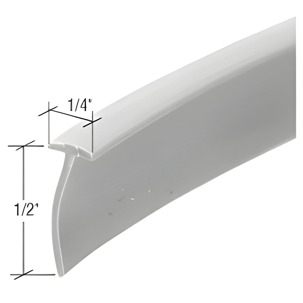CRL Gray 1/4" x 1/2" Storm Door Sweep 37" Long