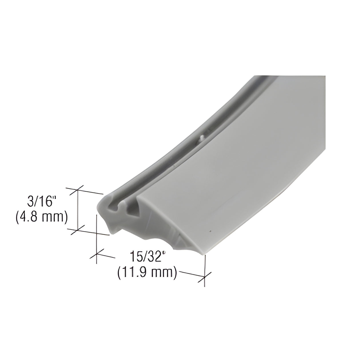 CRL Gray 15/32" Wide Glazing Spline - 100' Roll