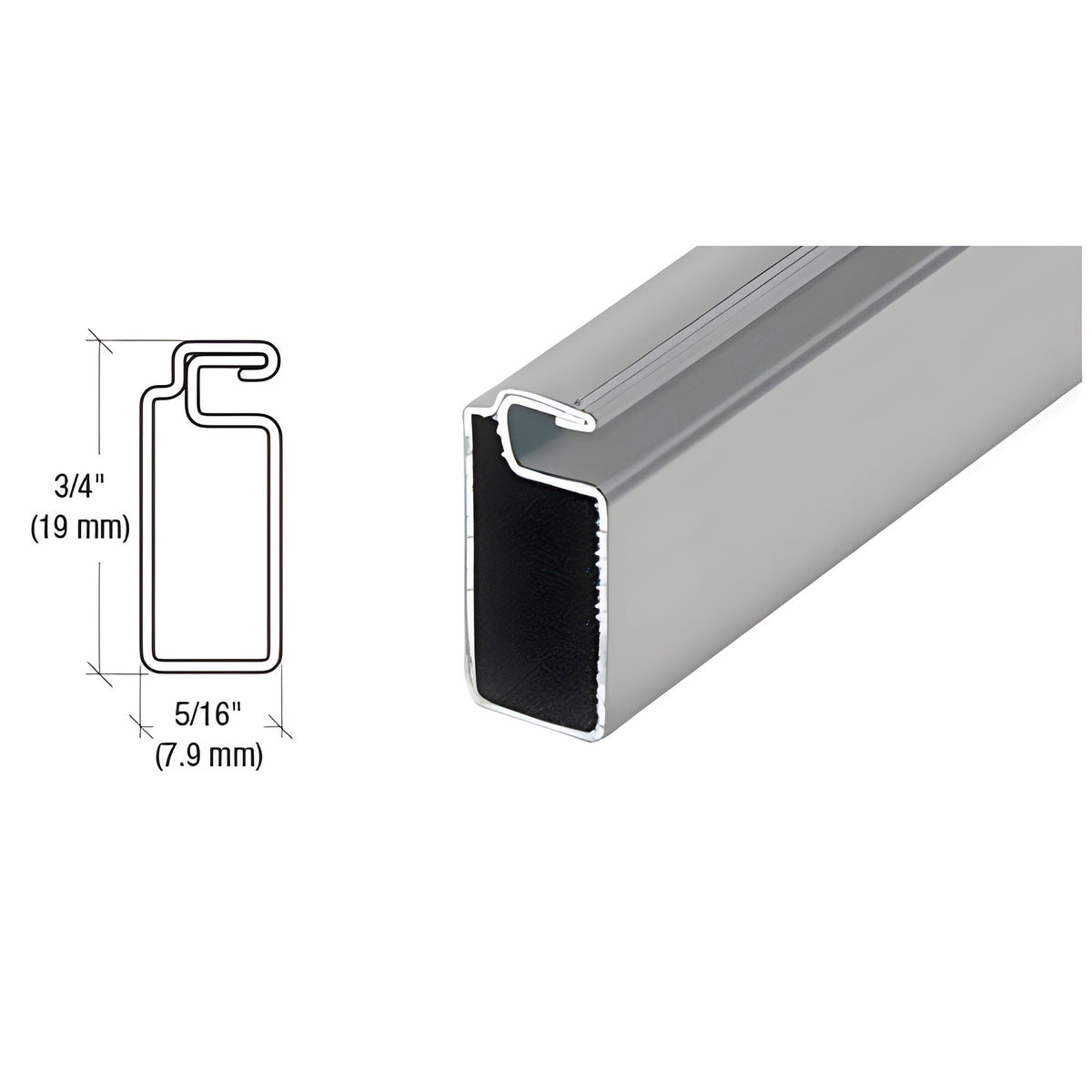 CRL Gray 3/4" x 5/16" Roll Formed Screen Frame - 144"