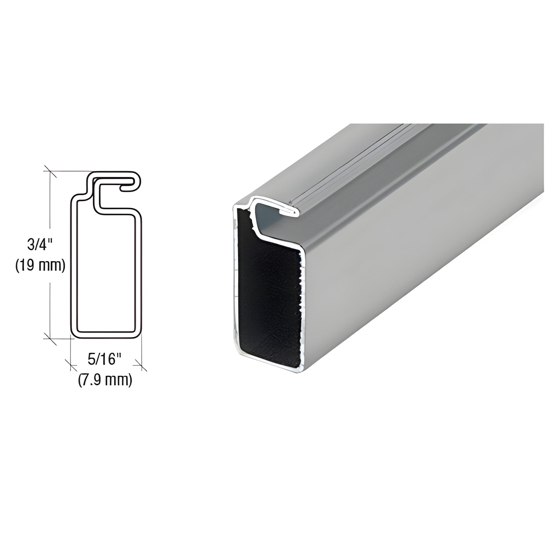 CRL Gray 3/4" x 5/16" Roll Formed Screen Frame - 144"