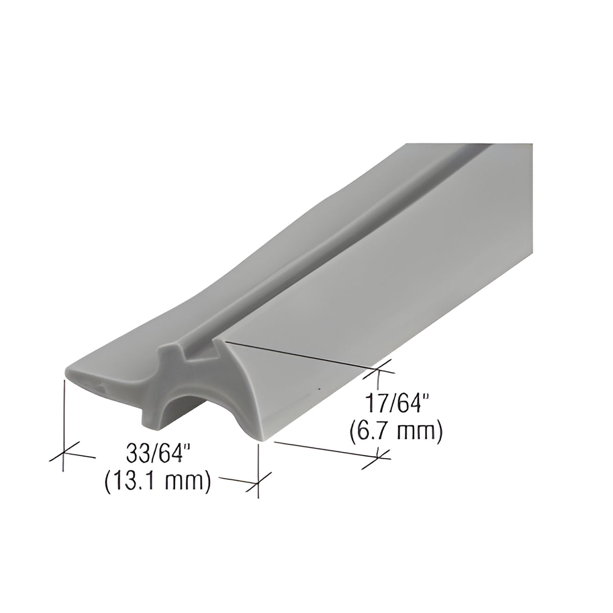 CRL Gray 33/64" Wide Glazing Spline - 100' Roll
