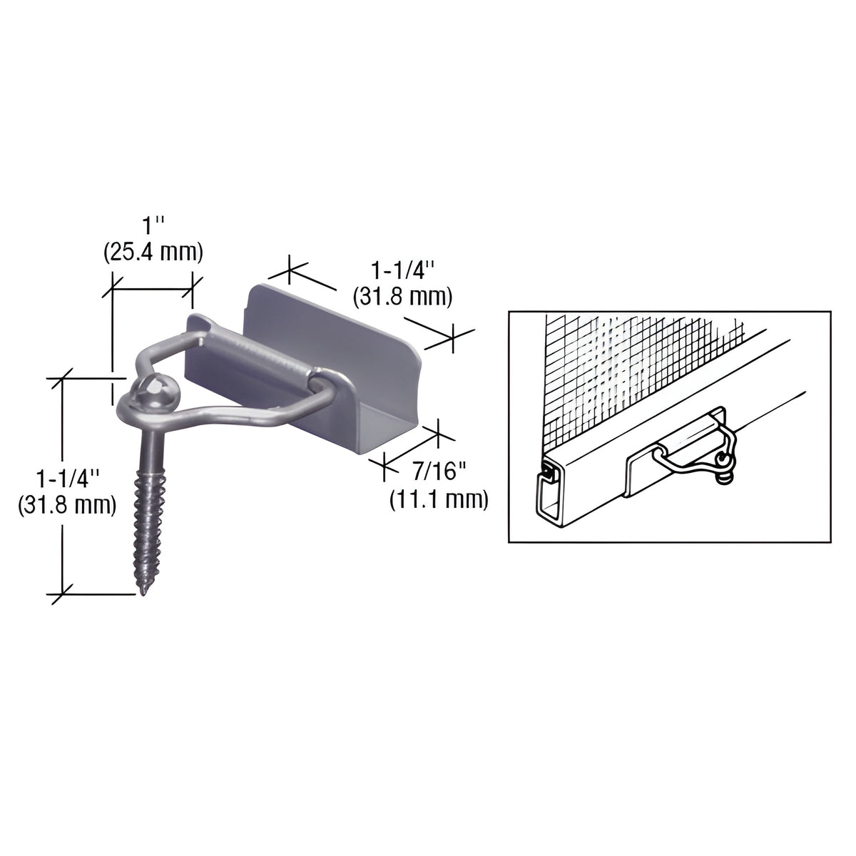 CRL Gray Slip-On Bail Latches and Screws - Bulk