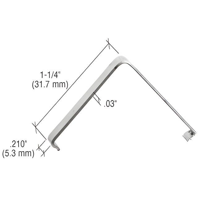 CRL Insert Corner Spring 1-1/4" Height - .210" Width - .03" Thick