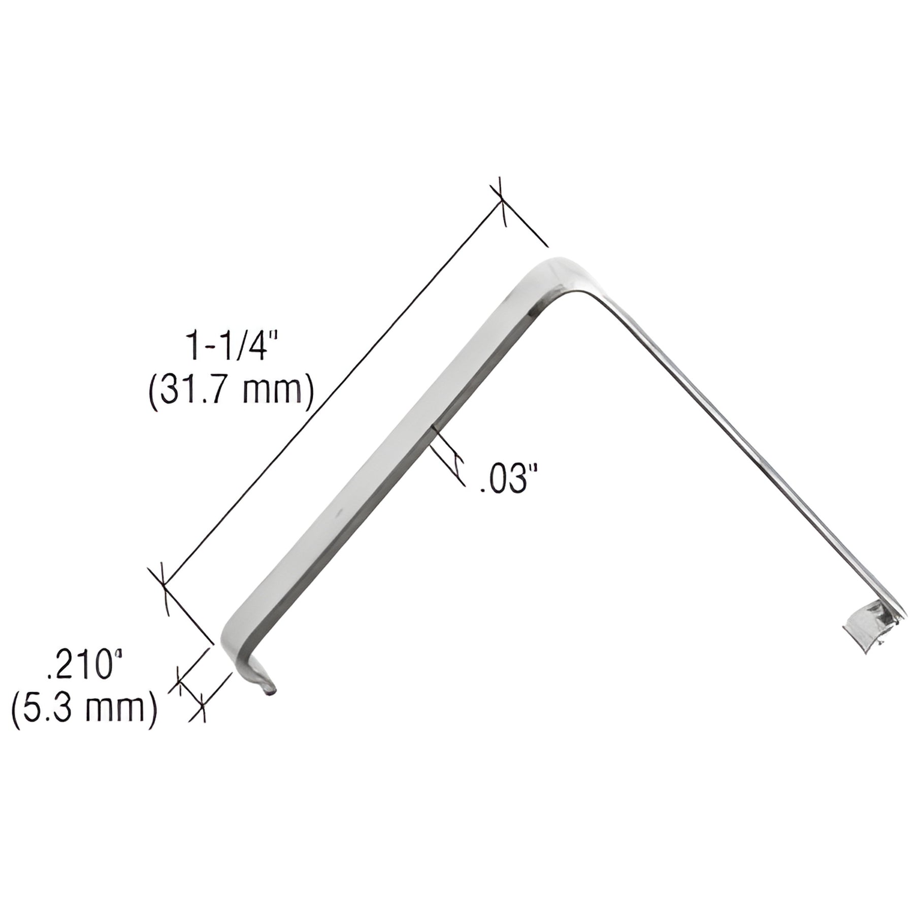CRL Insert Corner Spring 1-1/4" Height - .210" Width - .03" Thick