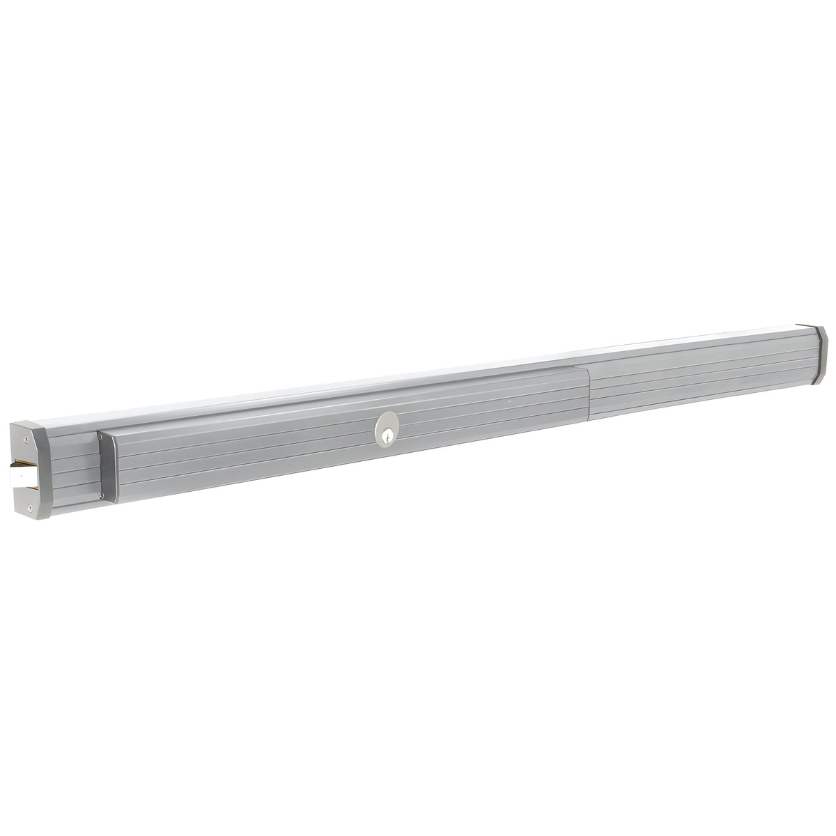CRL Jackson® 1295 Push Pad Rim Panic Exit Device - Cylinder Dogging, C-Type Strike, 48", Satin Aluminum
