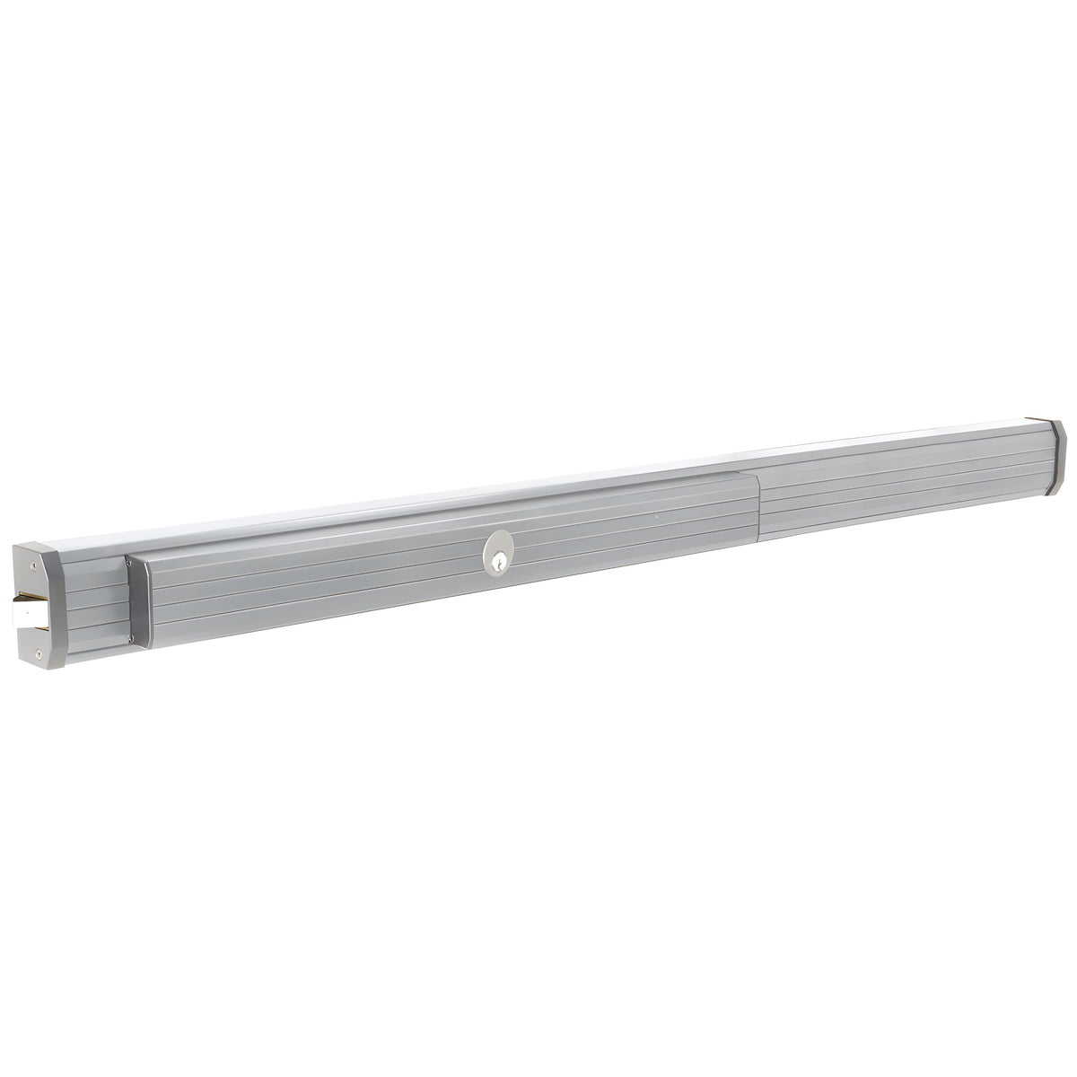 CRL Jackson® 1295 Push Pad Rim Panic Exit Device - 'S' Type Strike, 48", Satin Aluminum with Cylinder Dogging