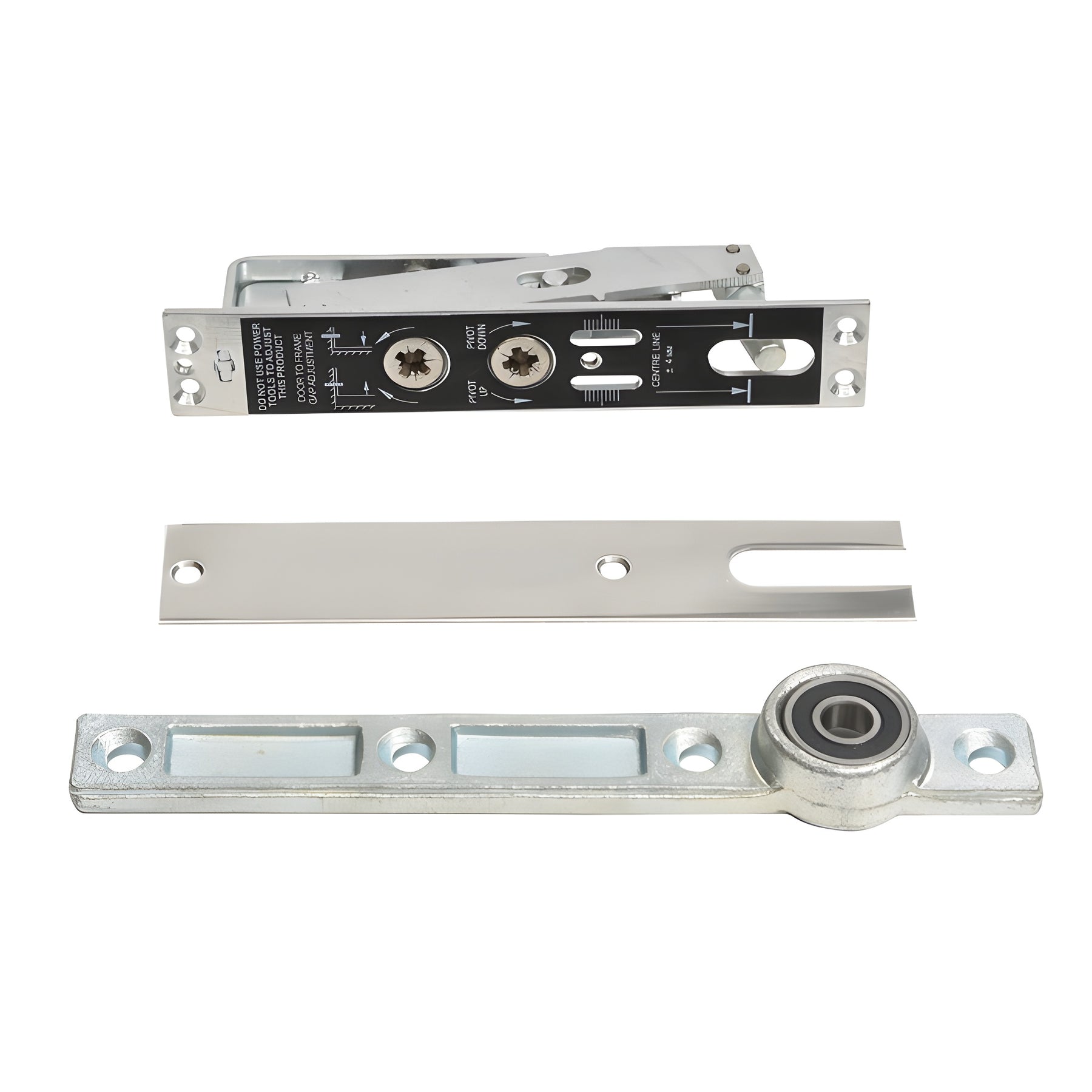 CRL Jackson® Heavy-Duty Adjustable Center-Hung Walking Beam Type Top Pivot With Polished Stainless Cover Plate