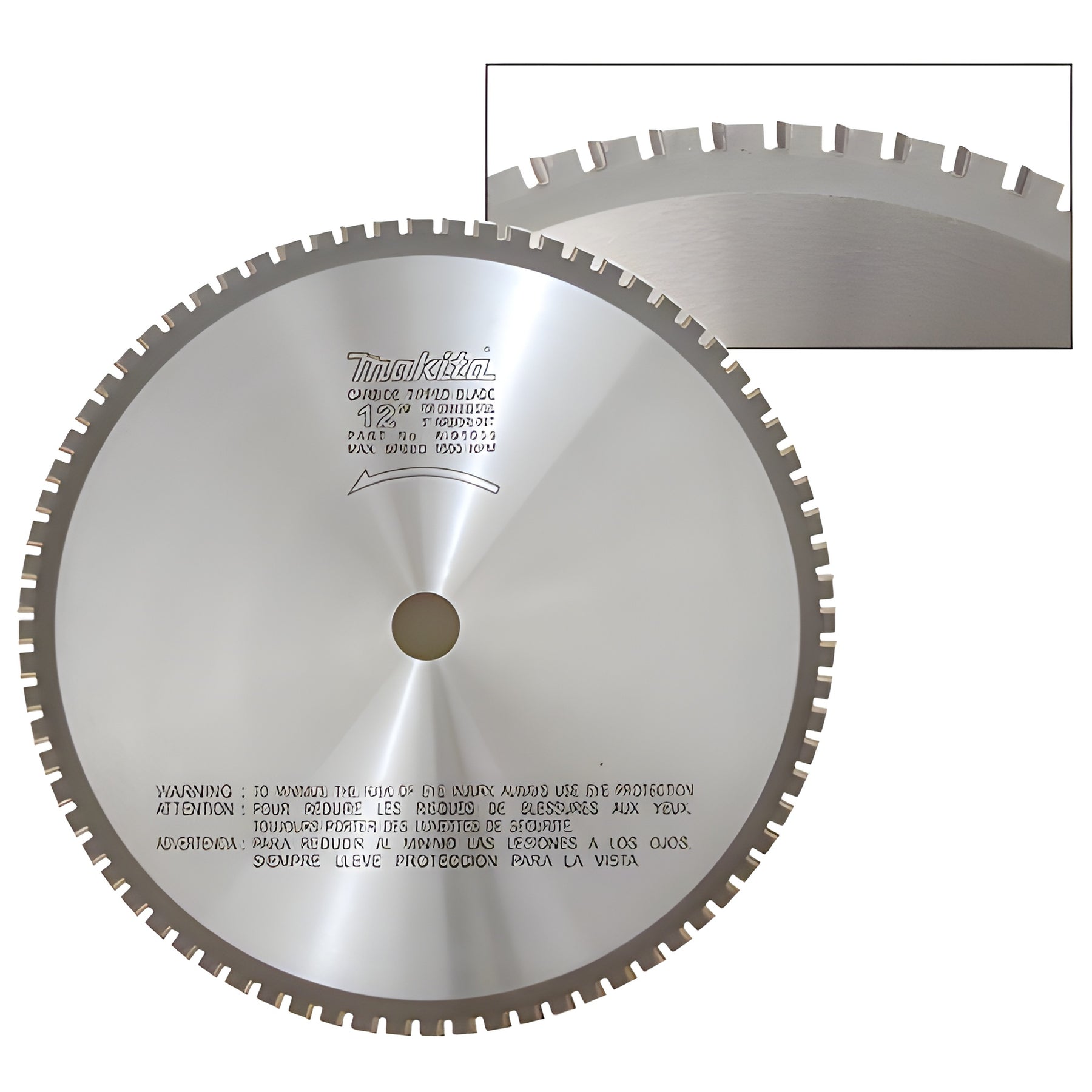 CRL Makita® 12" x 1" Arbor 76 Tooth Carbide Saw Blade for Stainless Steel
