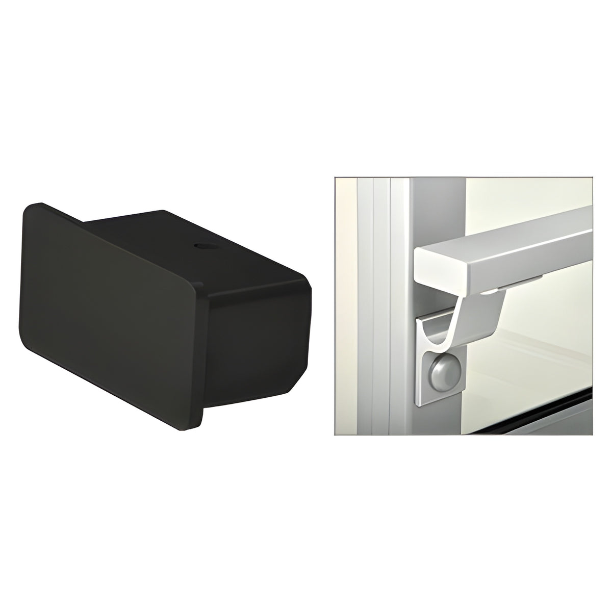 CRL Matte Black 1100 Series End Cap for 1" x 2" Tubing
