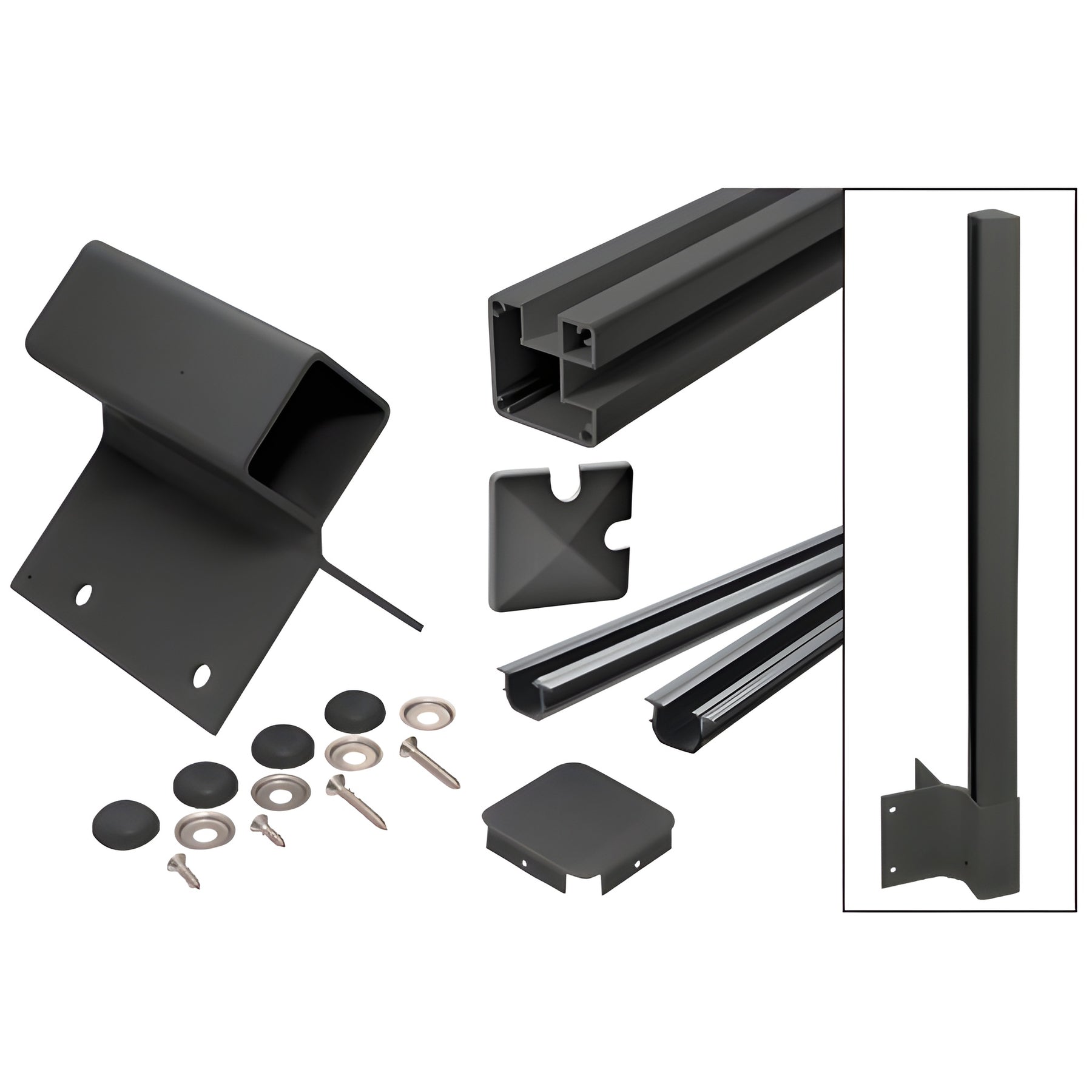 CRL Matte Black 1100 Series Outiside 90 Degree Fascia Mount Post Kit