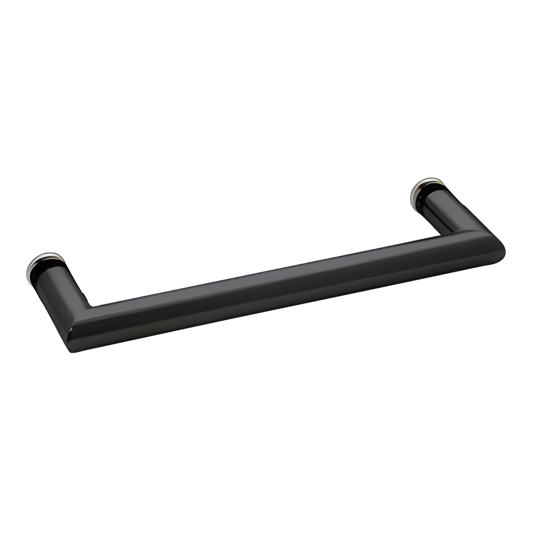 CRL Matte Black 18" MT Series Round Tubing Mitered Corner Single-Sided Towel Bar