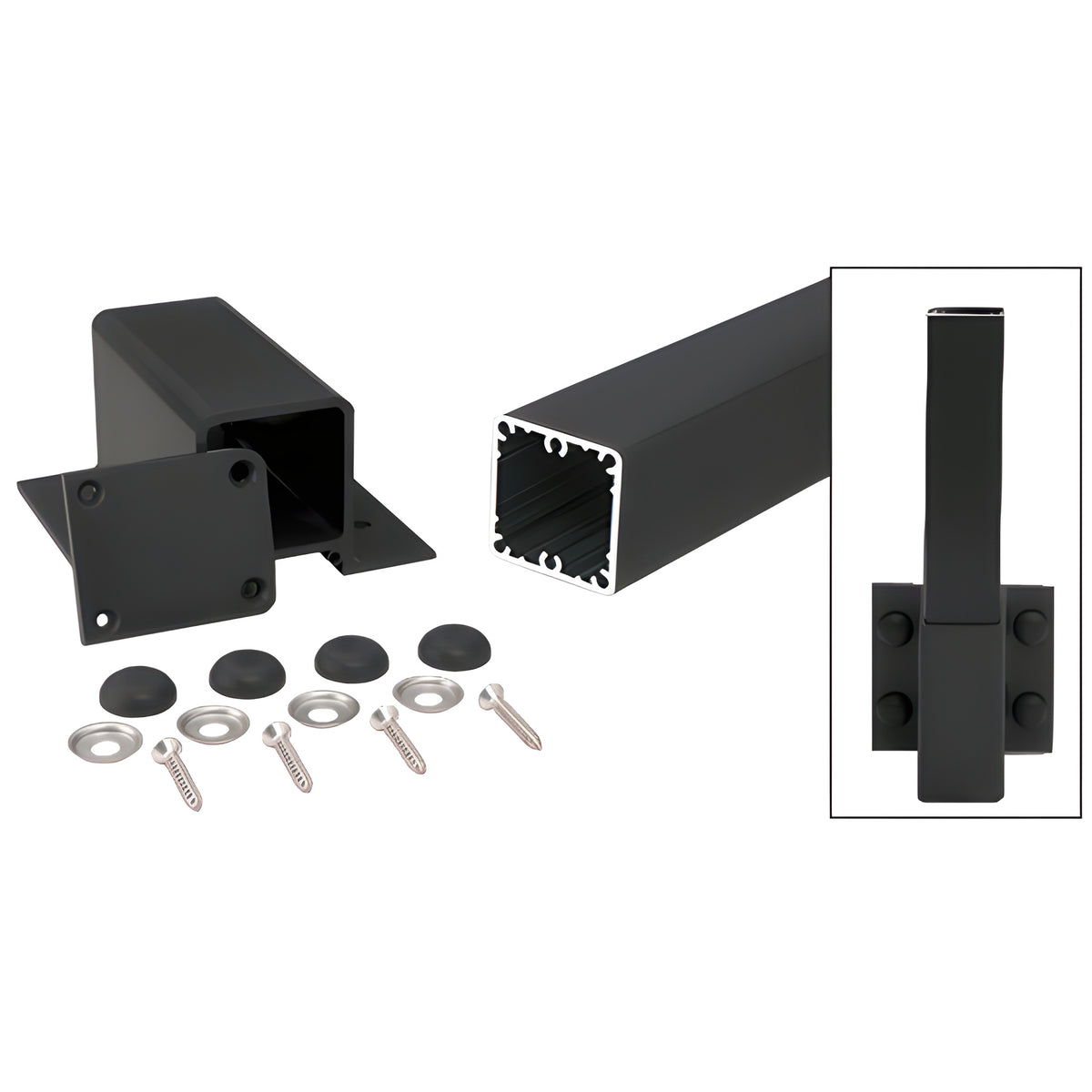 CRL Matte Black 200, 300, 350, and 400 Series 42" Fascia Mount Post Kit