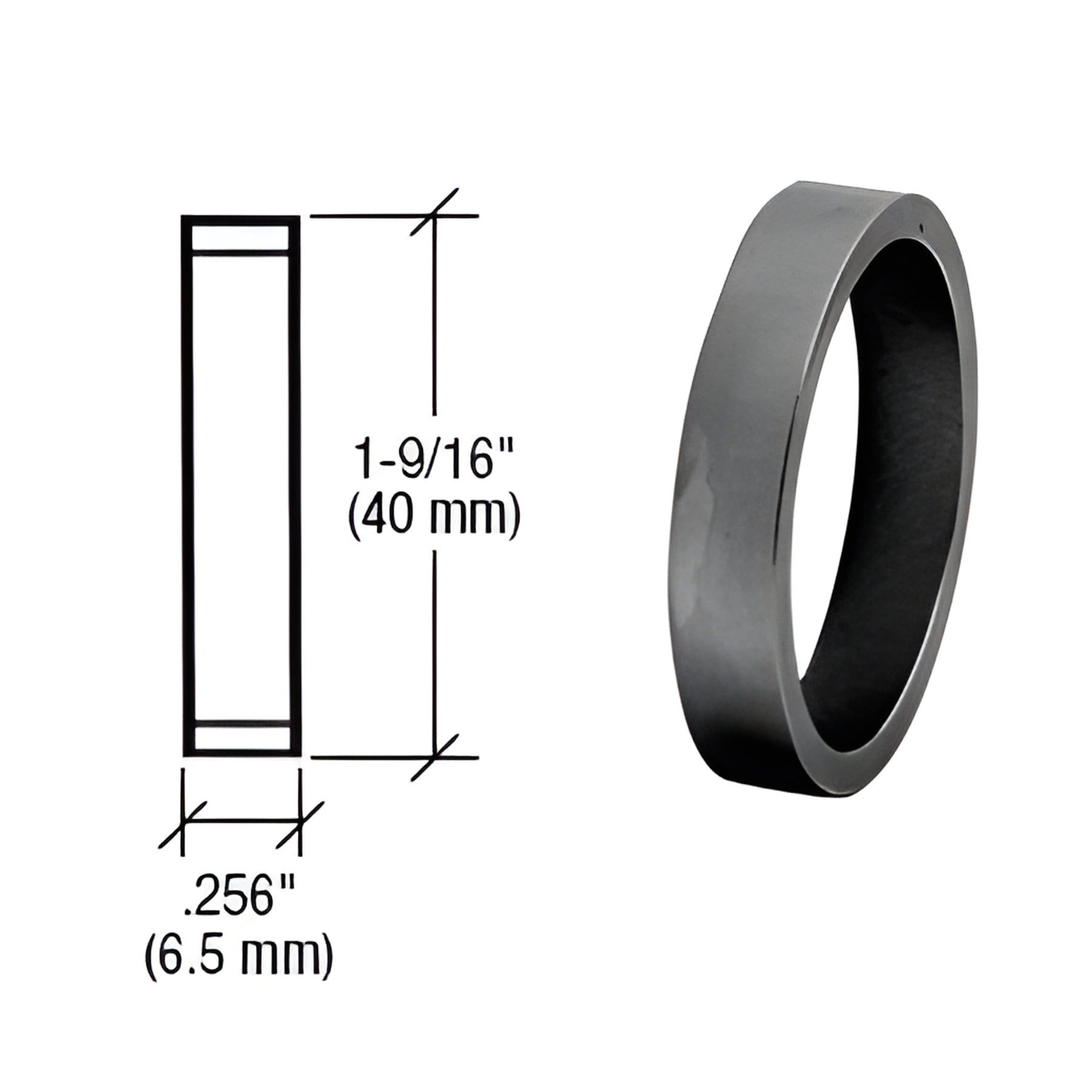 CRL Matte Black .256" Straight Cylinder Ring
