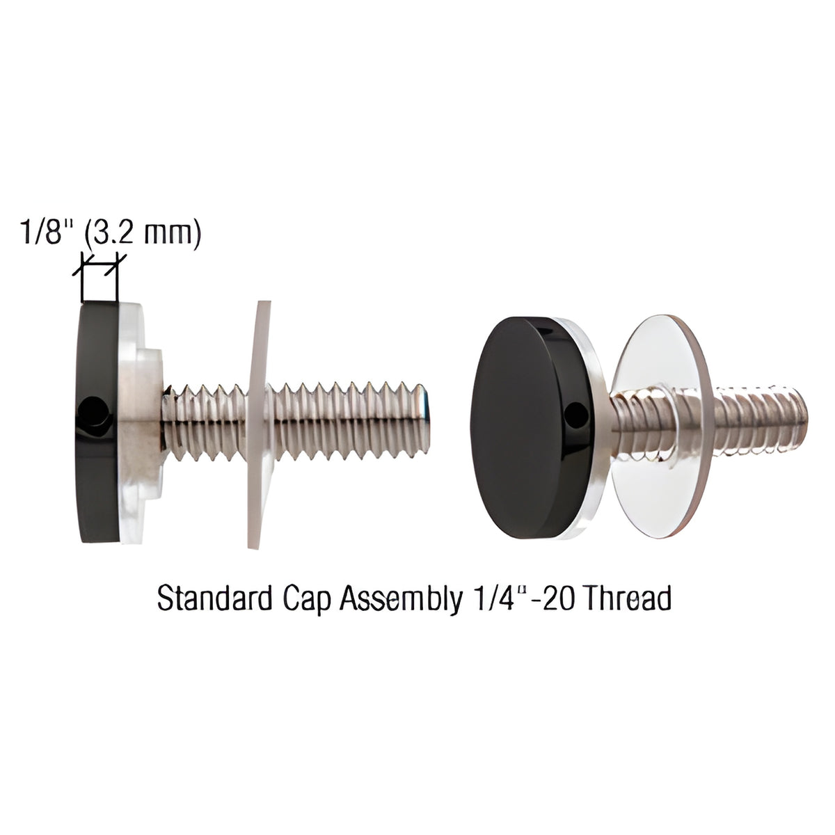 CRL Matte Black 3/4" Diameter Standoff Cap Assembly