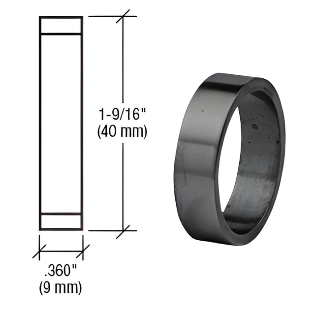 CRL Matte Black .360" Straight Cylinder Ring