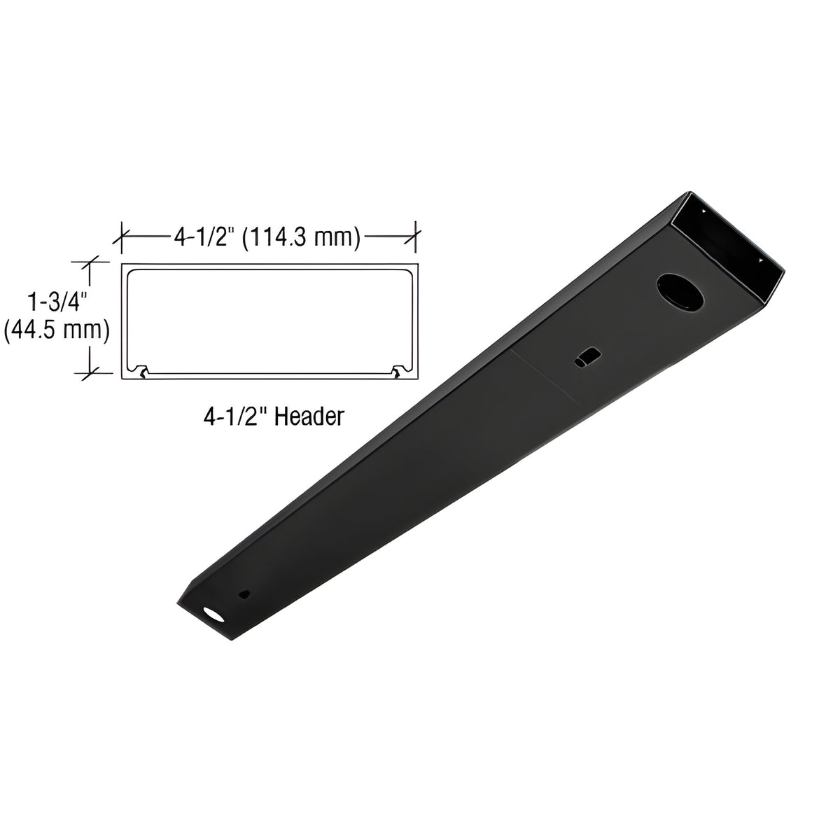 CRL Matte Black 4-1/2" x 82.5" Double Door Header