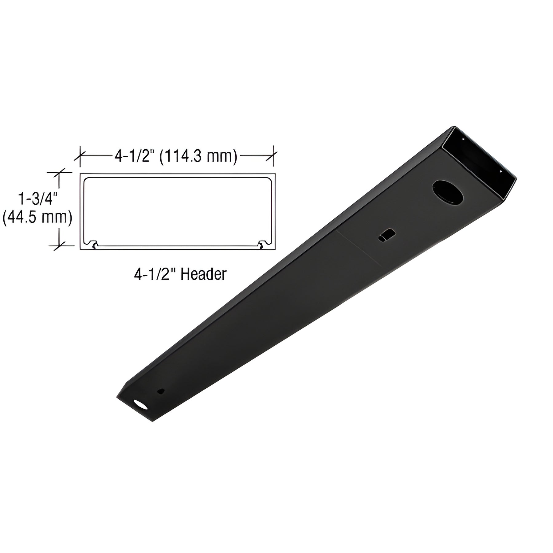 CRL Matte Black 4-1/2" x 82.5" Double Door Header