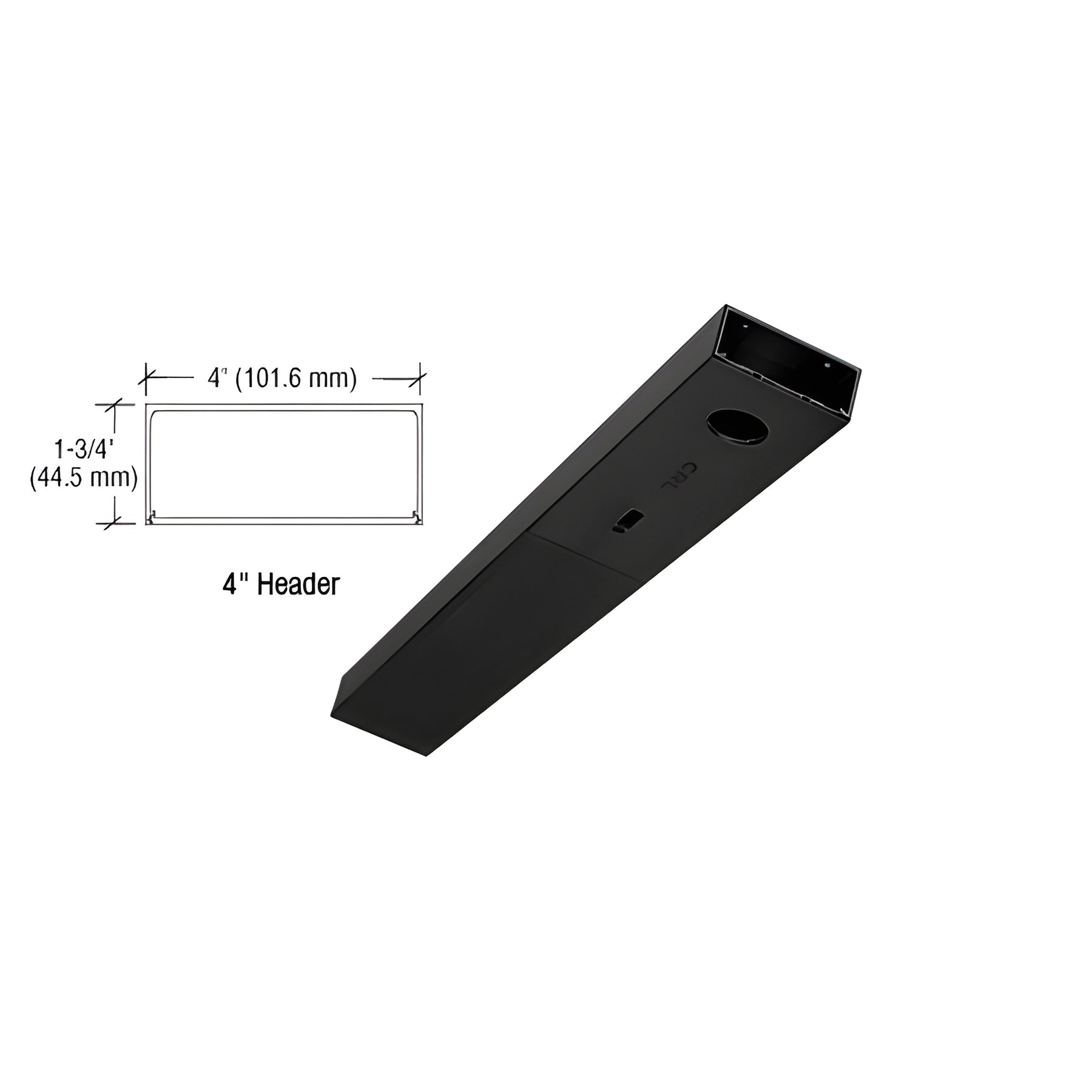 CRL Matte Black 4" x 36" Single Door Header