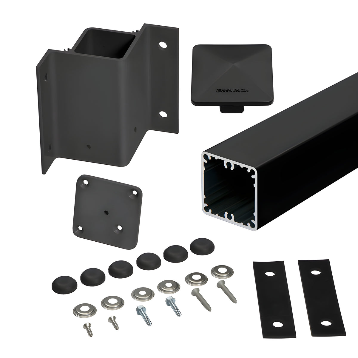 CRL Matte Black 42" 100 Series 90º Inside Fascia Mount Post Kit