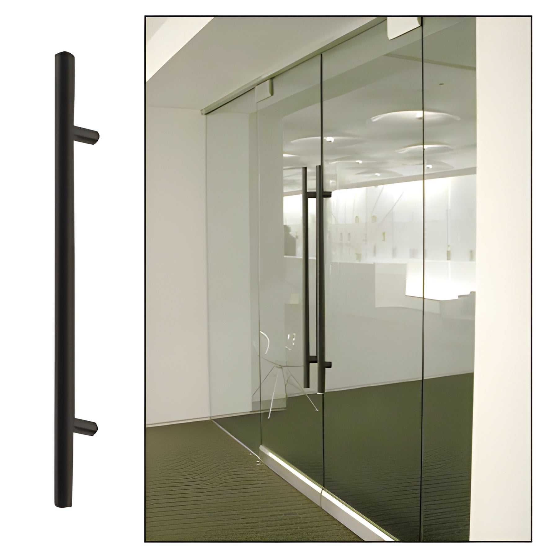 CRL Matte Black 42" Extra Length Ladder Style Single-Sided Pull Handle
