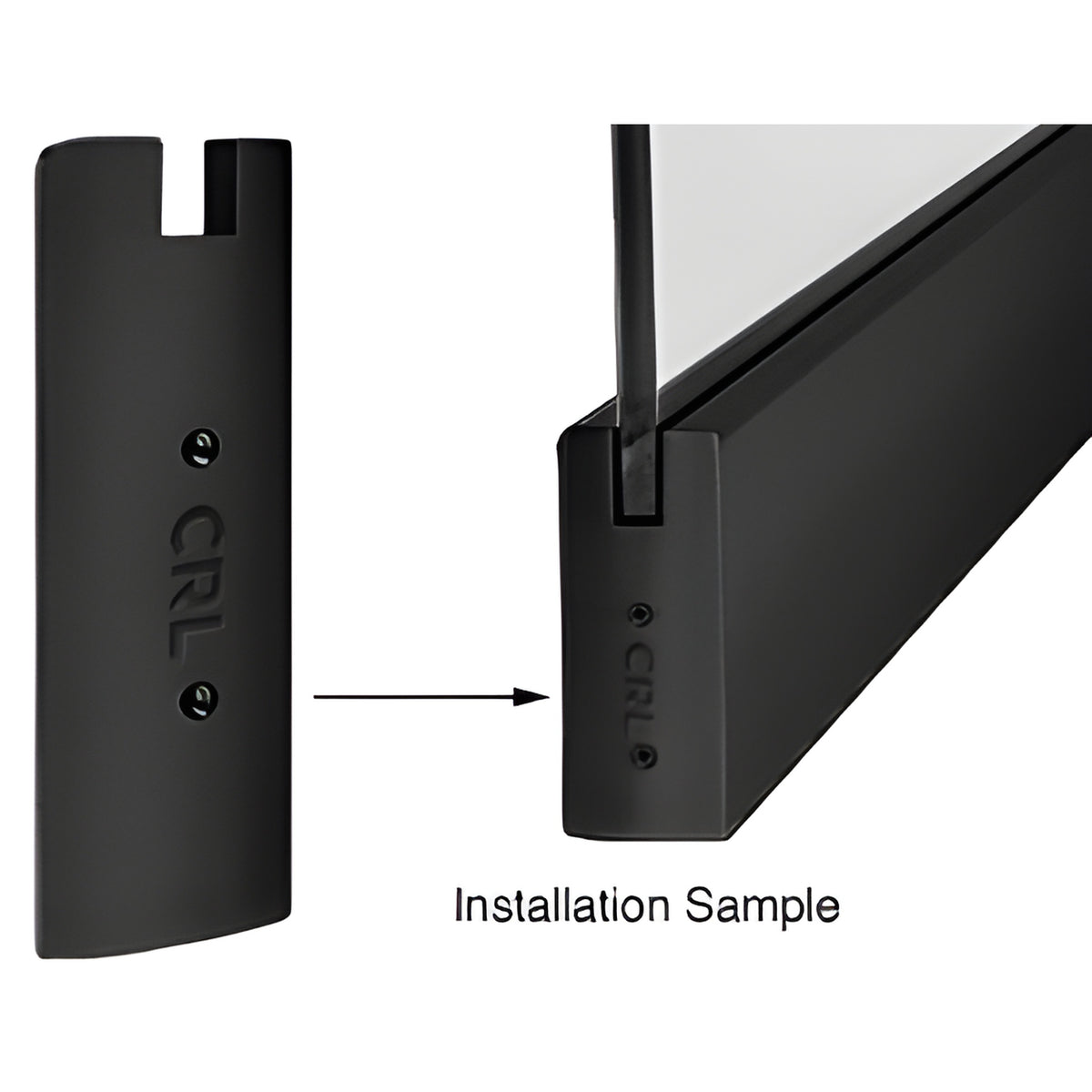 CRL Matte Black 6" Square End Cap for Sidelite Rails