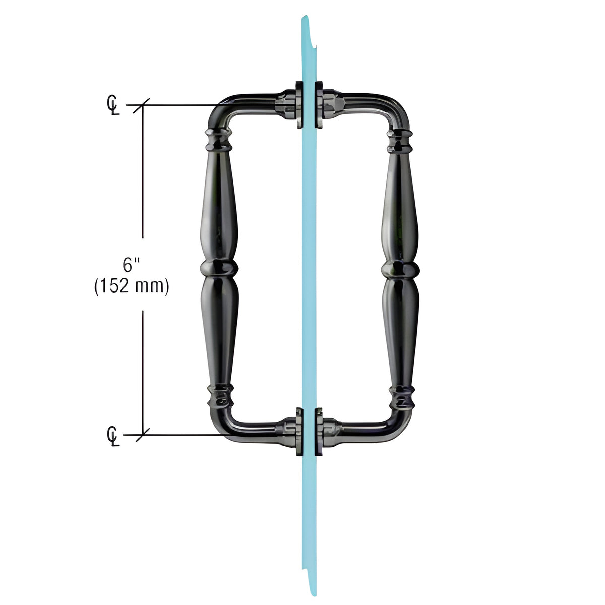 CRL Matte Black 6" Victorian Style Back-to-Back Pull Handle
