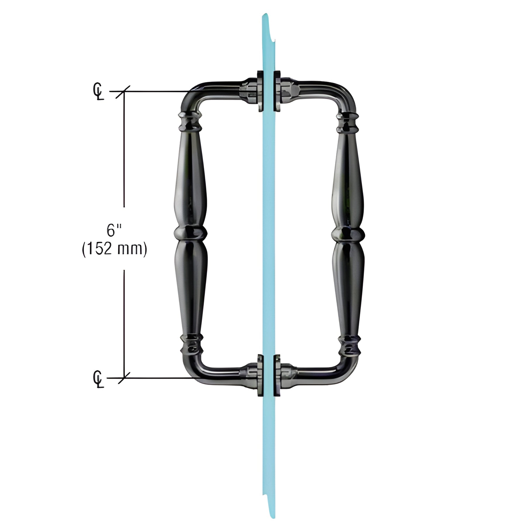 CRL Matte Black 6" Victorian Style Back-to-Back Pull Handle