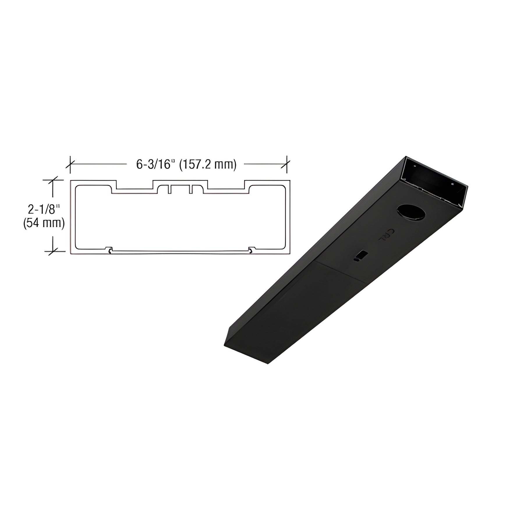 CRL Matte Black 6" x 36" Single Door Header