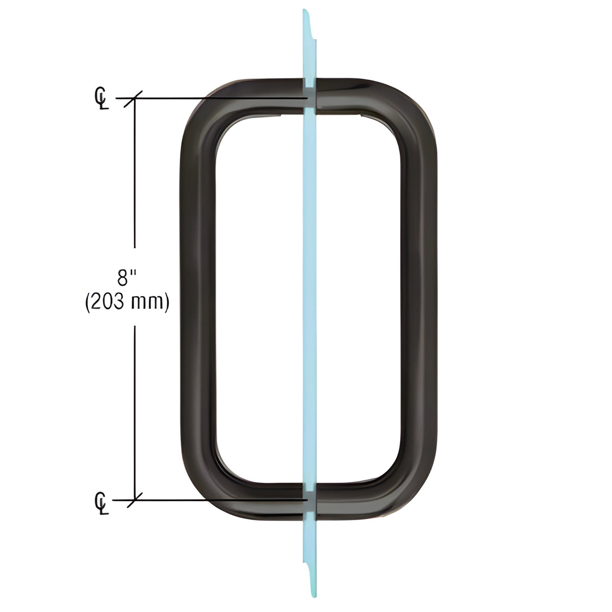 CRL Matte Black 8" BM Series Back-to-Back Handle Without Metal Washers