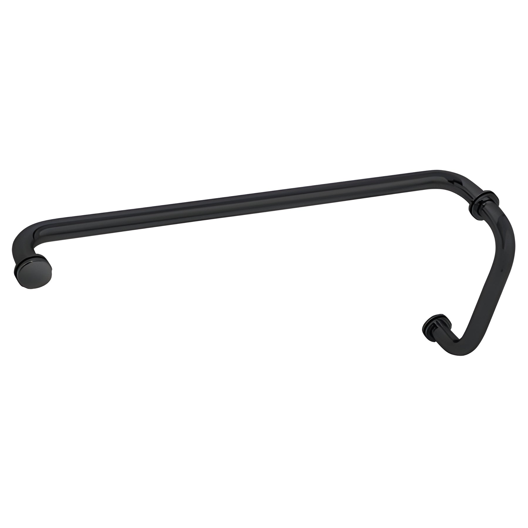 CRL Matte Black 8" Pull Handle and 24" Towel Bar BM Series Combination With Metal Washers