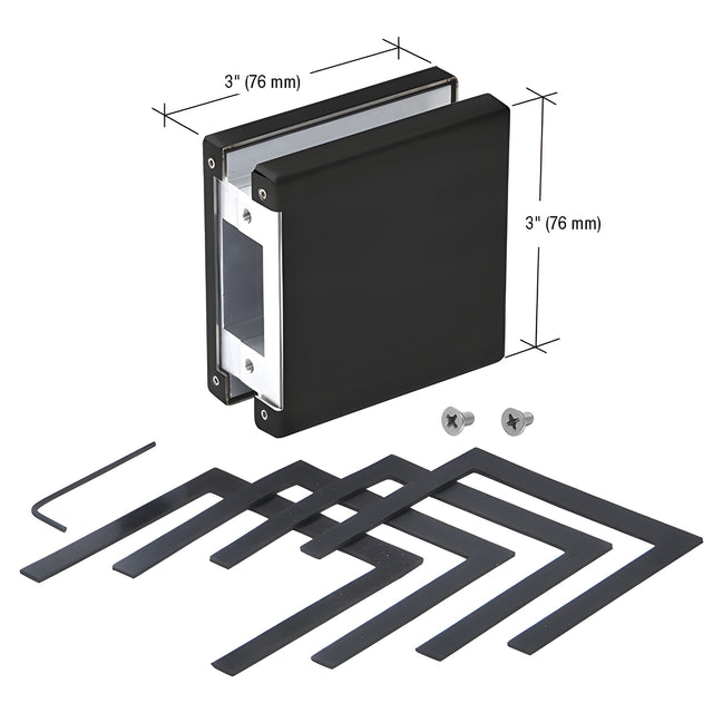 CRL Matte Black AMR900 Series Glass Mounted Patch Lock Keeper