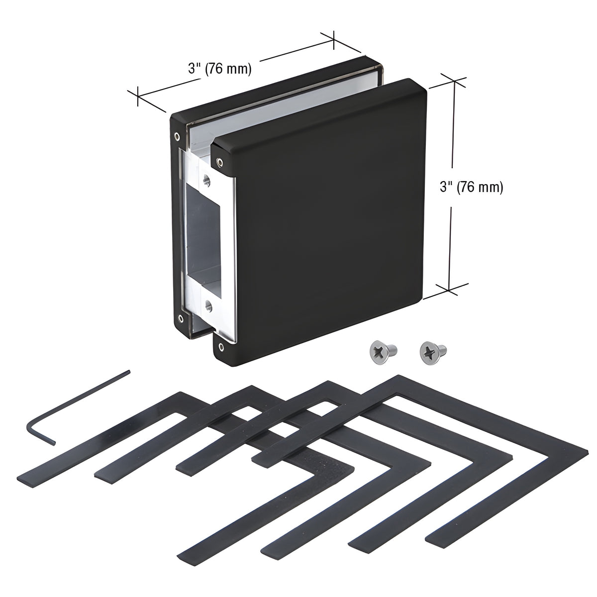 CRL Matte Black AMR900 Series Glass Mounted Patch Lock Keeper